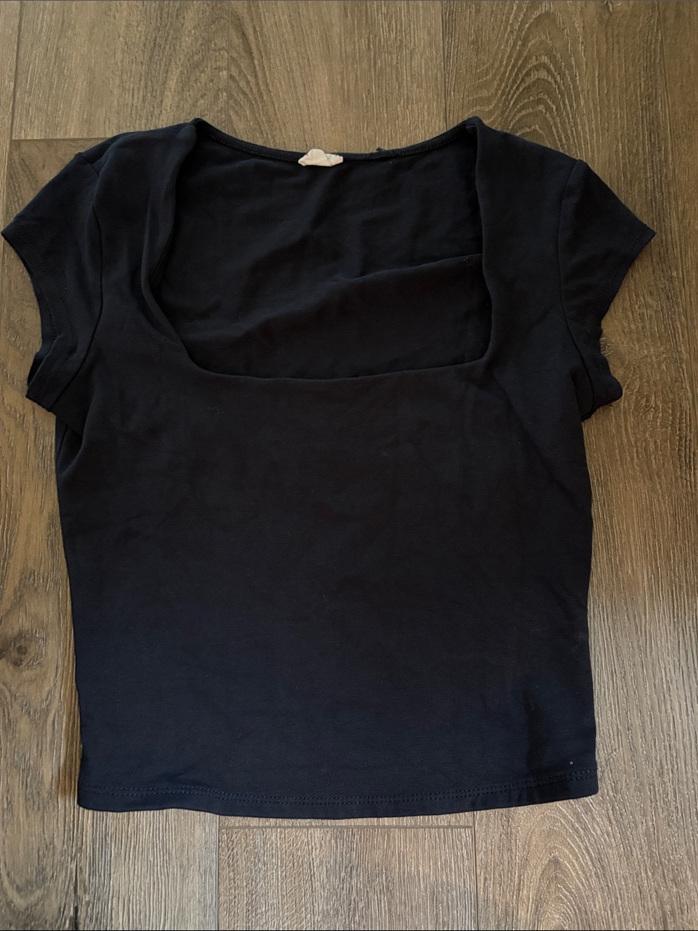 Garage Black Square Neck Crop Top